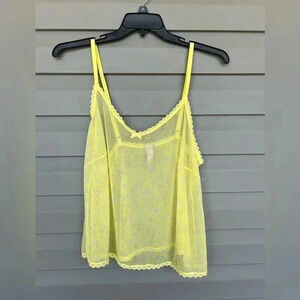 Savage X Fenty Women's Yellow Mesh Cami Sleepwear Top Size 2X